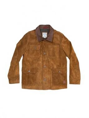NEW IRON & RESIN men's buffalo rock suede jacket in cognack